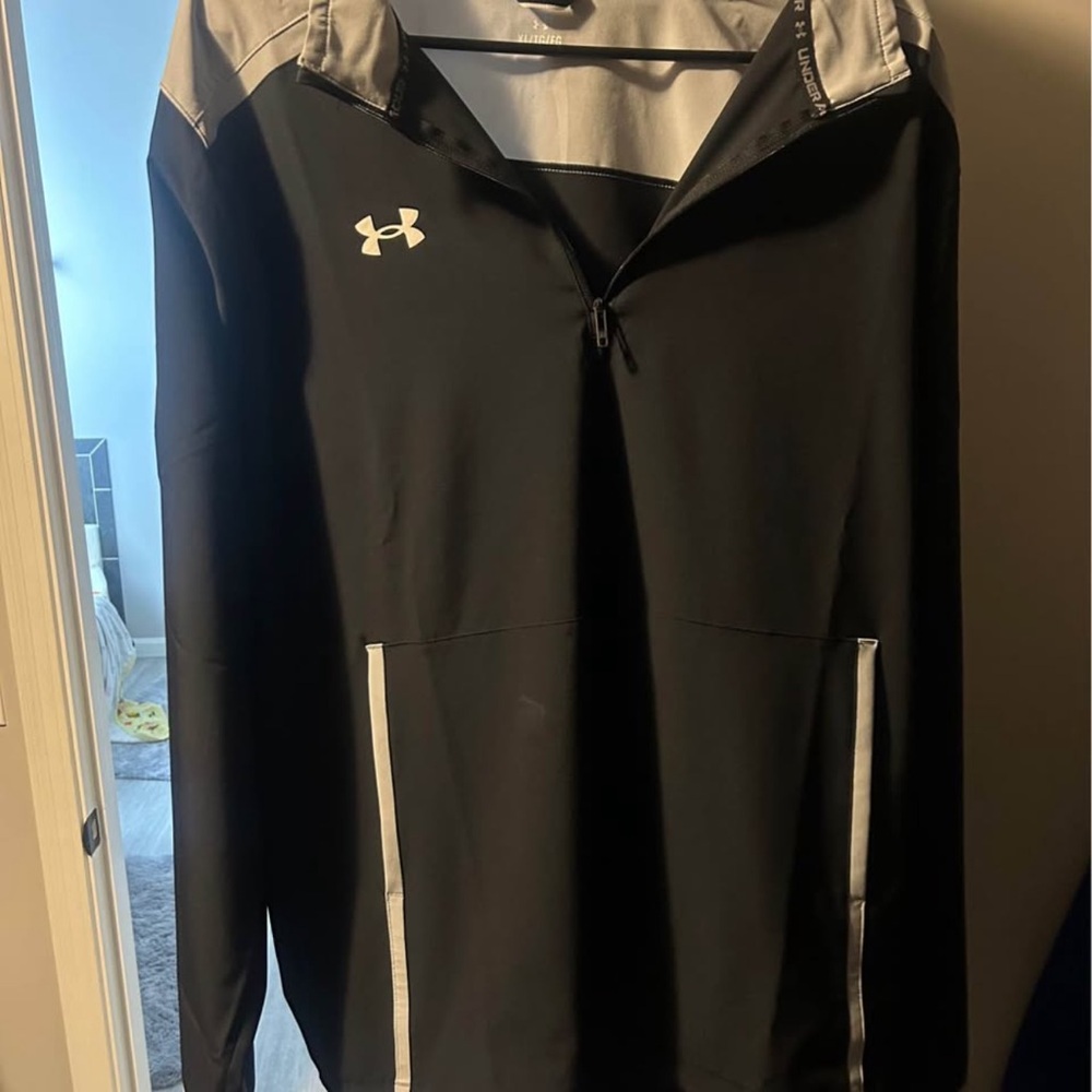 Under Armour Long Sleeve Black and Gray Quarter-Zip Performance Pullover